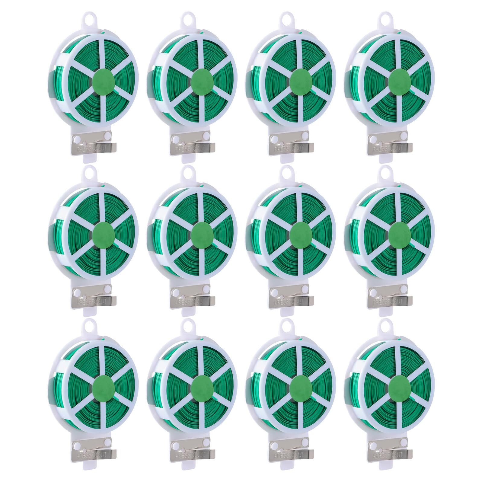 SHINEOFI 12 Pezzi Legacci da Giardinaggio per Piante Verdi Filo da Fiorista Rivestito in Plastica da 50 M Fascette Riutilizzabili per Fissaggio Flessibile di Pomodori Viti e Piante