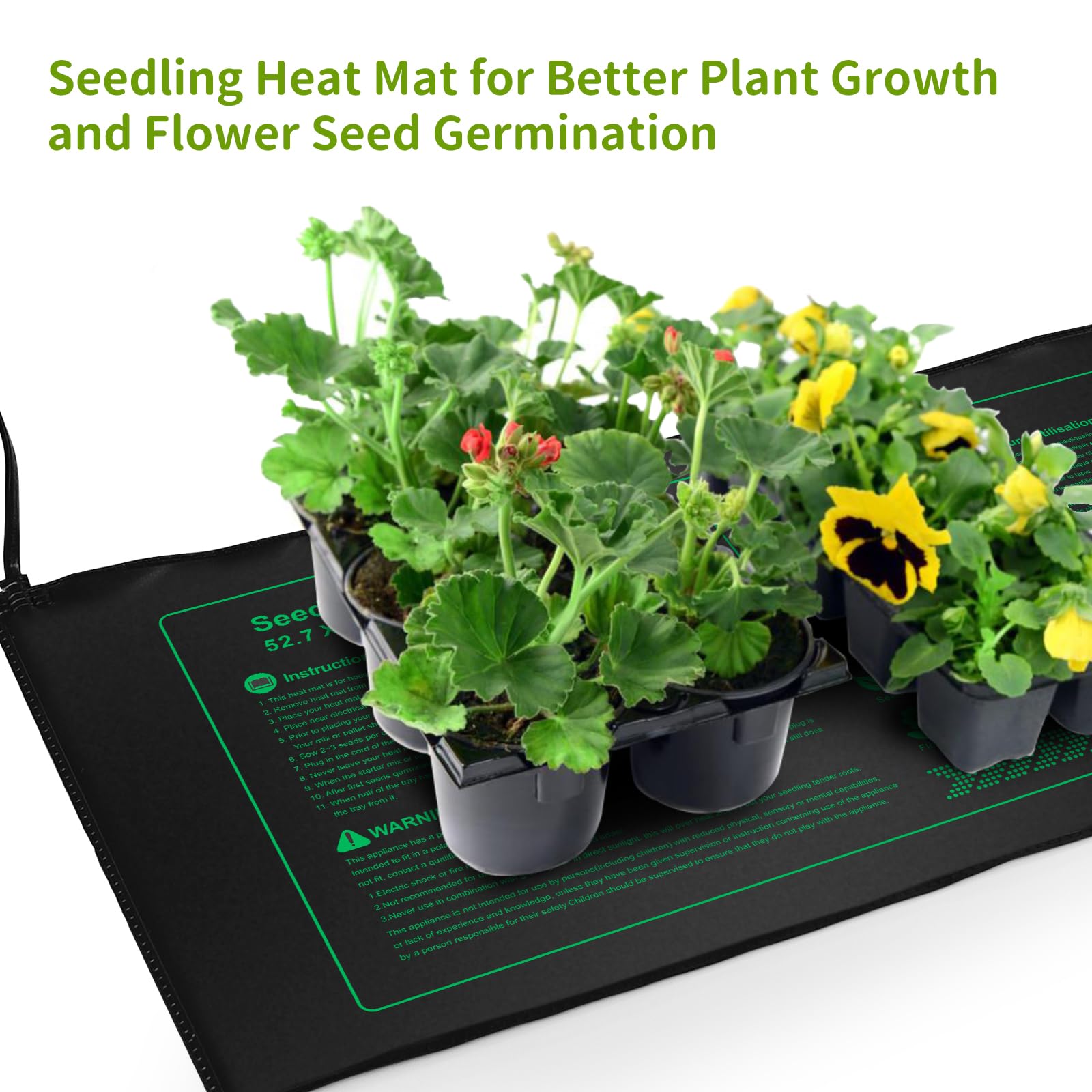 Tapis chauffant pour semis pour jardinage intérieur, démarrage de graines, coussin chauffant imperméable pour plantes, germination chaude hydroponique MET certifié, fermentation, température réglabl