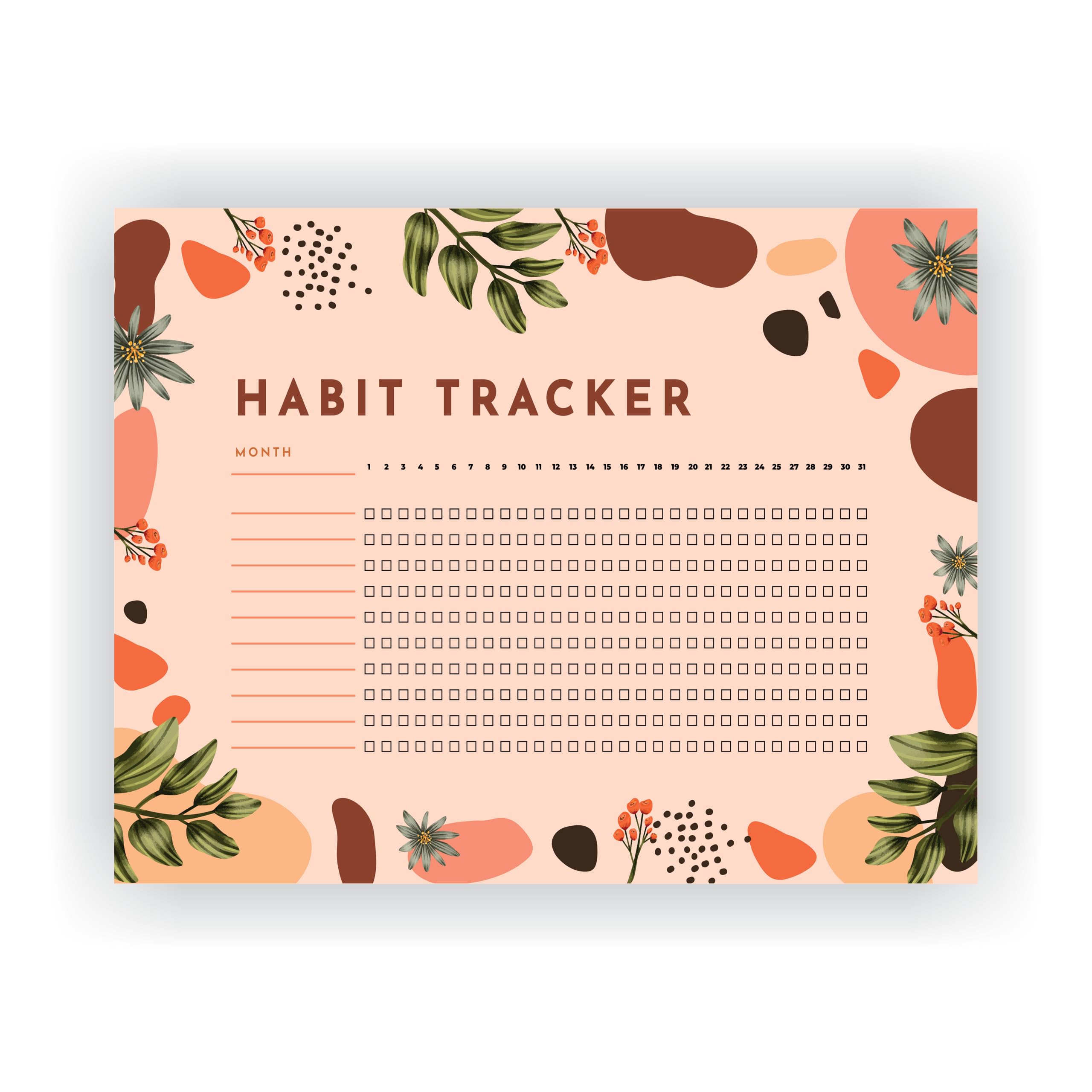 Kelenate® (Rectangle) Habit Tracker Calendar - Inspirational Habit Journal - 12 Sheets Daily Habit Tracker Journal and Goal Board - Motivational Goal Journal - Great Tool For Productivity And Workout (Design-1)-picture-40