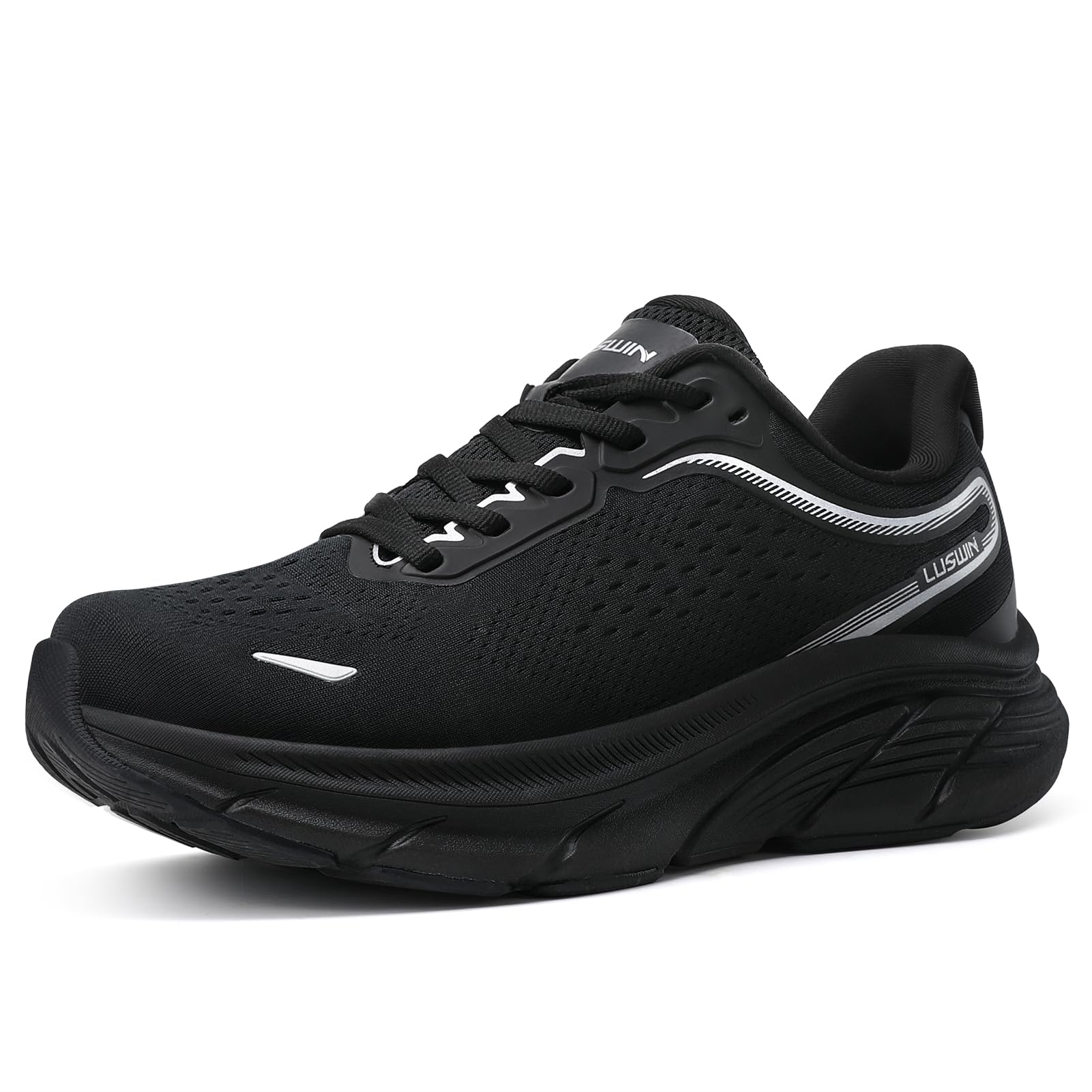 LUSWIN Men's Walking Shoes Lightweight Breathable Cushioning Running Shoes Athletic Tennis Workout Gym Non Slip Comfortable Fashion Sneakers