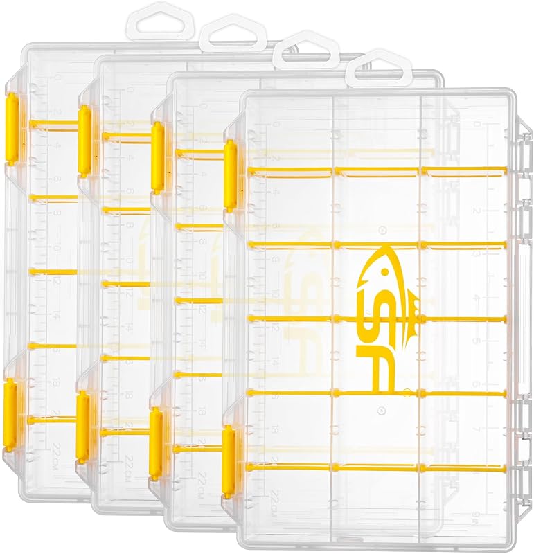 Tackle Box 3600 Plastic Tackle Trays Fishing Tackle Box Storage Organizer with Removable Dividers 4 Packs Lure Terminal Storage