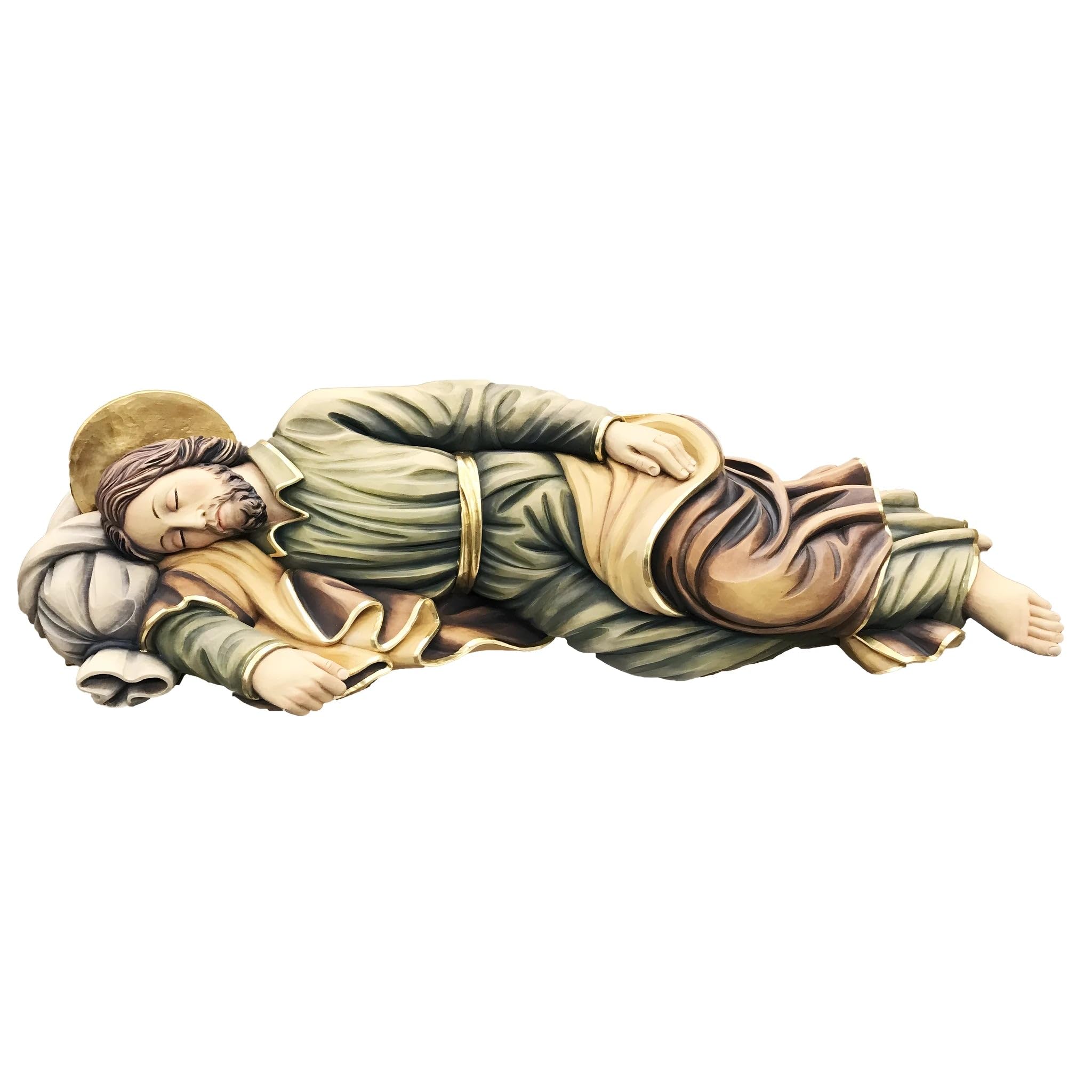 Dolfi | St. Joseph Sleeping Wood Sculpture 7.5 cm | Natural Wood in Val Gardena | Nativity Figure