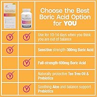 Vista 7 de vH Essentials Supositorios vaginales de ácido bórico más prebióticos infundidos con aloe vera relajante, fórmula de apoyo de pH combate el olor