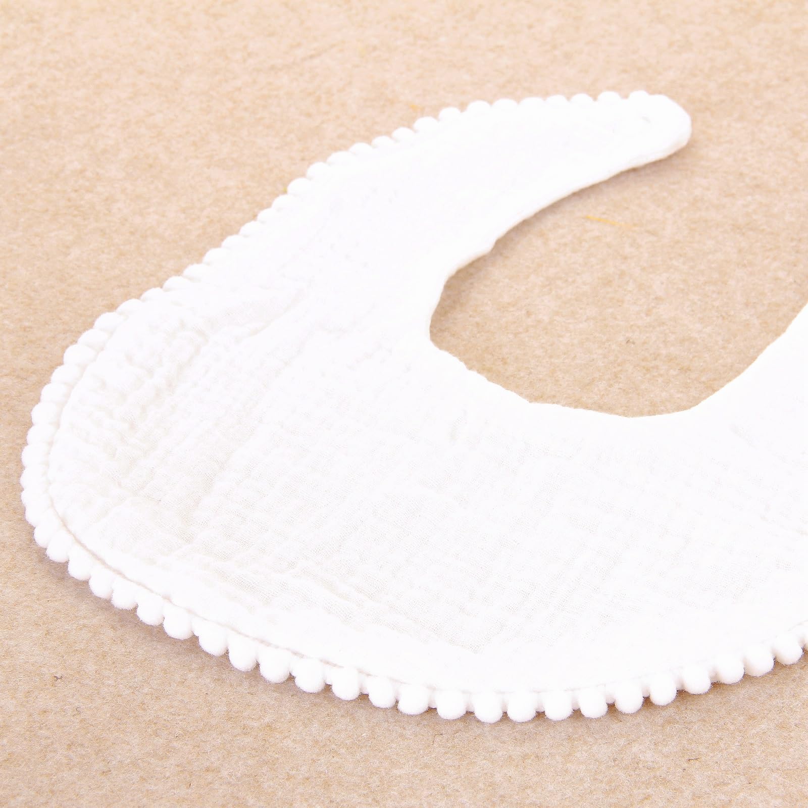 Nishine 6 Pack Muslin Baby Drooling Bibs for Unisex Boys & Girls - Cotton Absorbent Teething Bandana Bibs - White (6 Pack) - Image 4