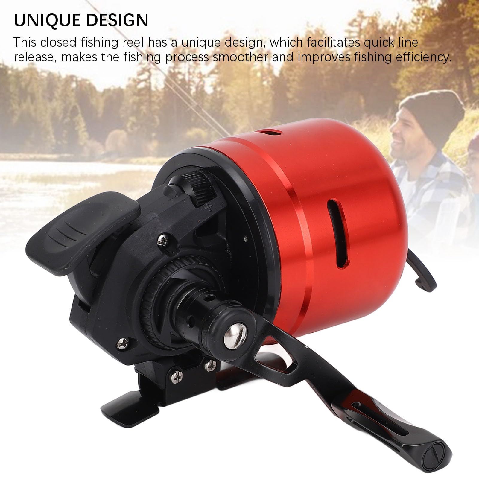 CHICIRIS Carrete de Pesca Cerrado, Carrete de Pesca de Cara Cerrada de Acero Inoxidable de Cobre, Liberación Automática de Línea Antienredos, Rueda de de Metal para Principiantes y Pescadores de Al