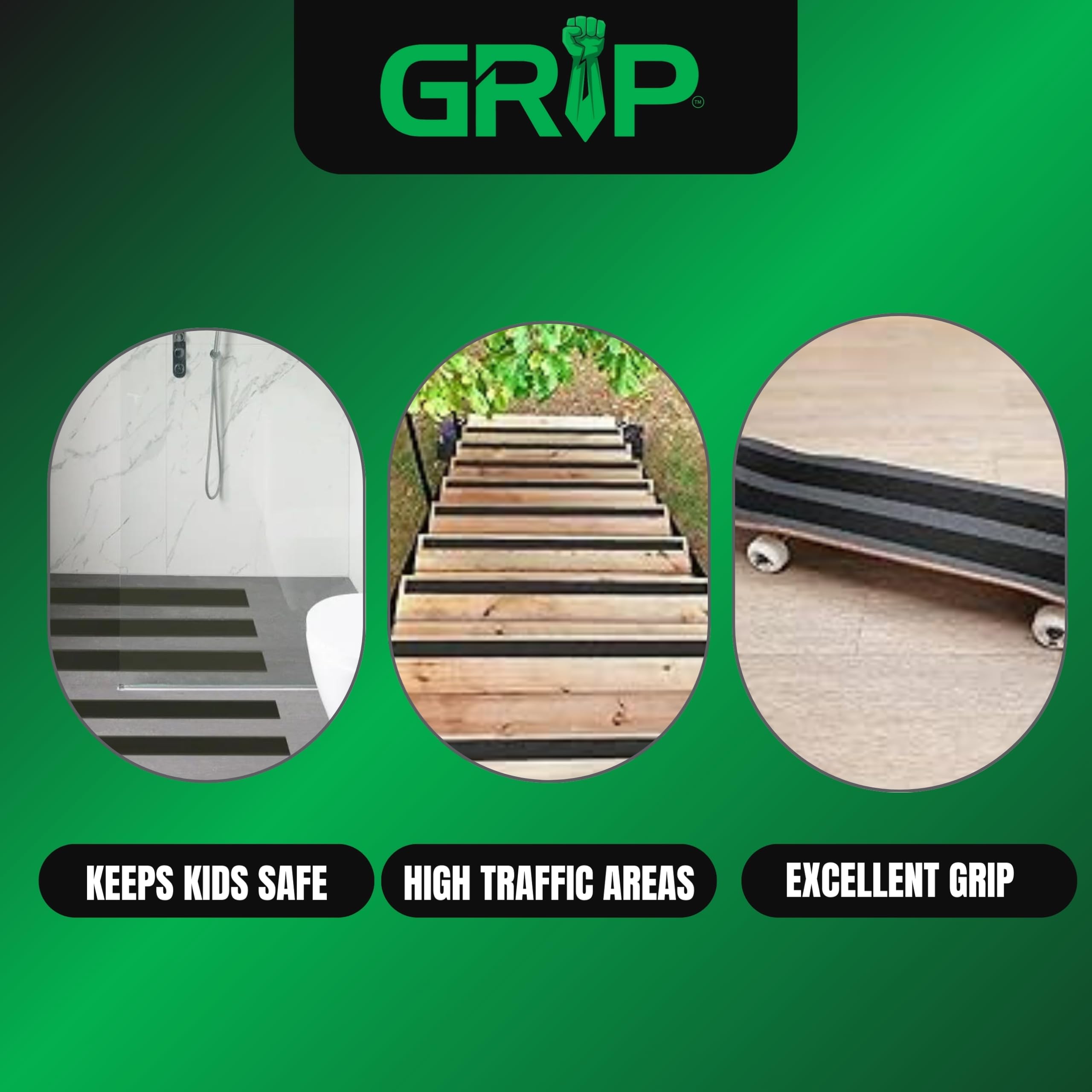 Cinta de agarre antideslizante de alta tracción para escaleras, pasos, interior, exterior, color negro