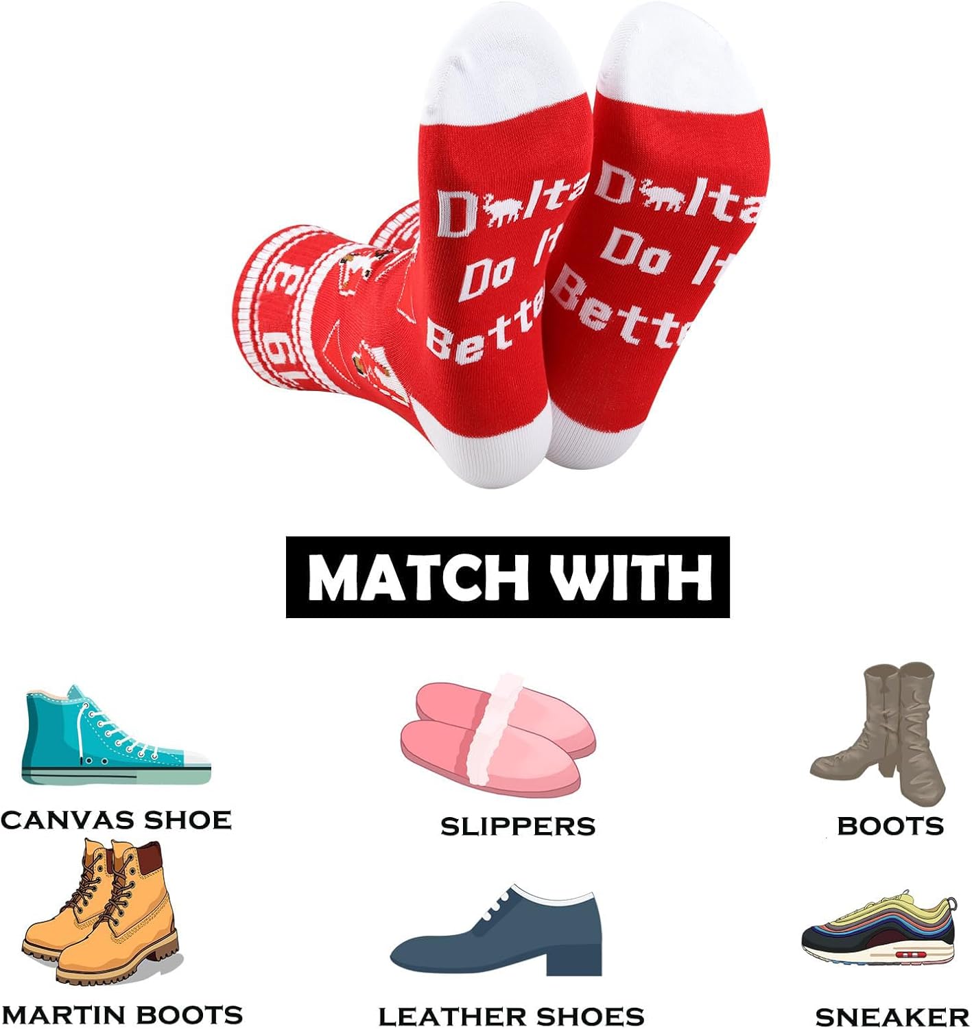 LEVLO 1 Pair 13 Sisters Sorority Travel Socks Cowgirl Elephant Athletic Running Red Socks Sorority Sister Birthday Gift - Image 5