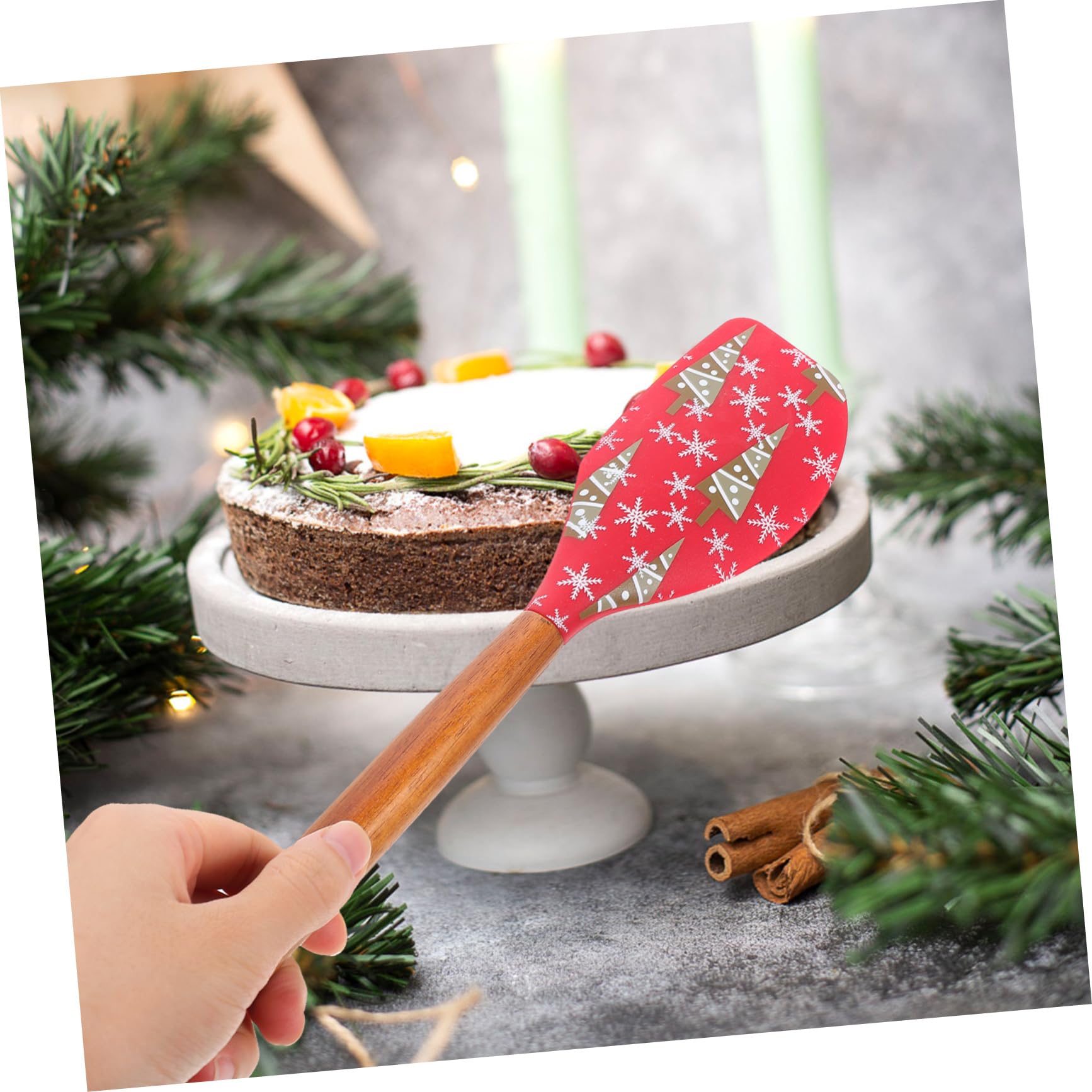 PRETYZOOM 8 Stk Weihnachtsspatel aus Silikon Buttercremespatel praktischer Backpinsel Backwerkzeuge für Weihnachten Weihnachts-Silikonspachtel Backzubehör Keksbutter Sahne-Backspatel Holz