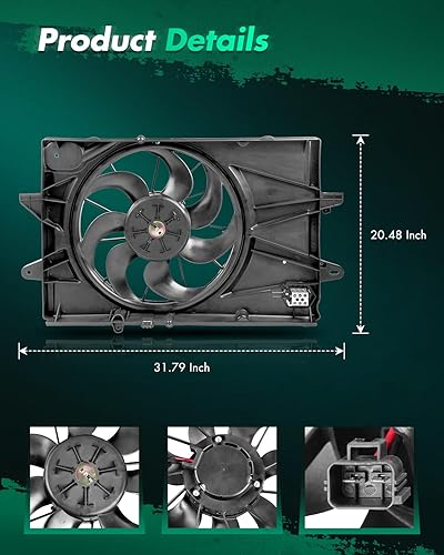 Miniatura 2 de SCITOO Conjunto de motor de ventilador de refrigeración del condensador del radiador GM3115239 compatible con 2010-2017 para Chevrolet Equinox para