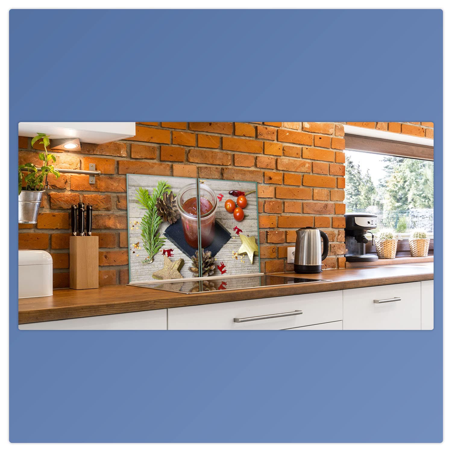 decorwelt Placa para Cubrir la vitrocerámica, 2 Piezas, 2 x 40 x 52 cm, para cocinas de inducción, Color marrón