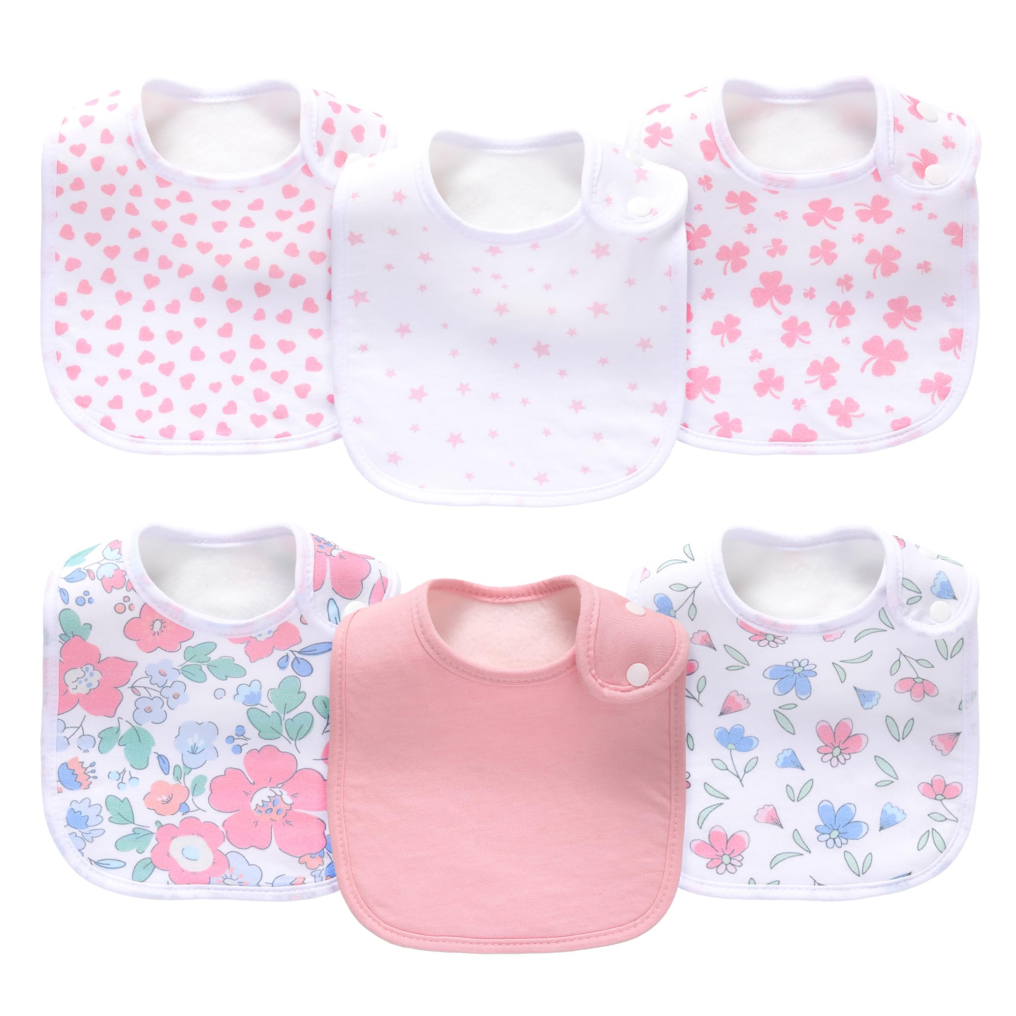 lazyrhino Pack of 6,Baby Bibs,Unisex,Soft and Absorbent,Adjustable,Easy to Use