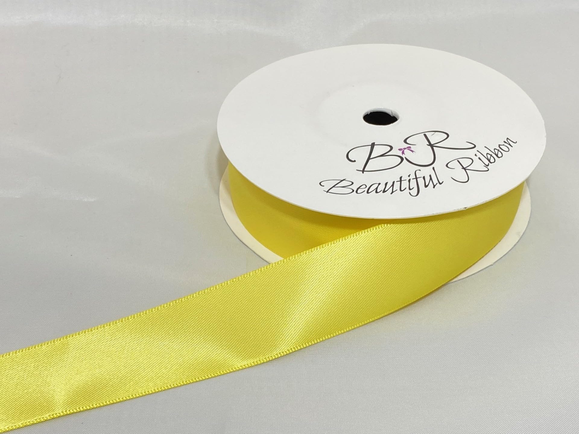Beautiful Ribbon Canary 2 Metres (Cut From Reel) Of 25Mm Satin Ribbon Bright Yellow Double Sided 25 Mm 2.5Cm 1" 1 Inch