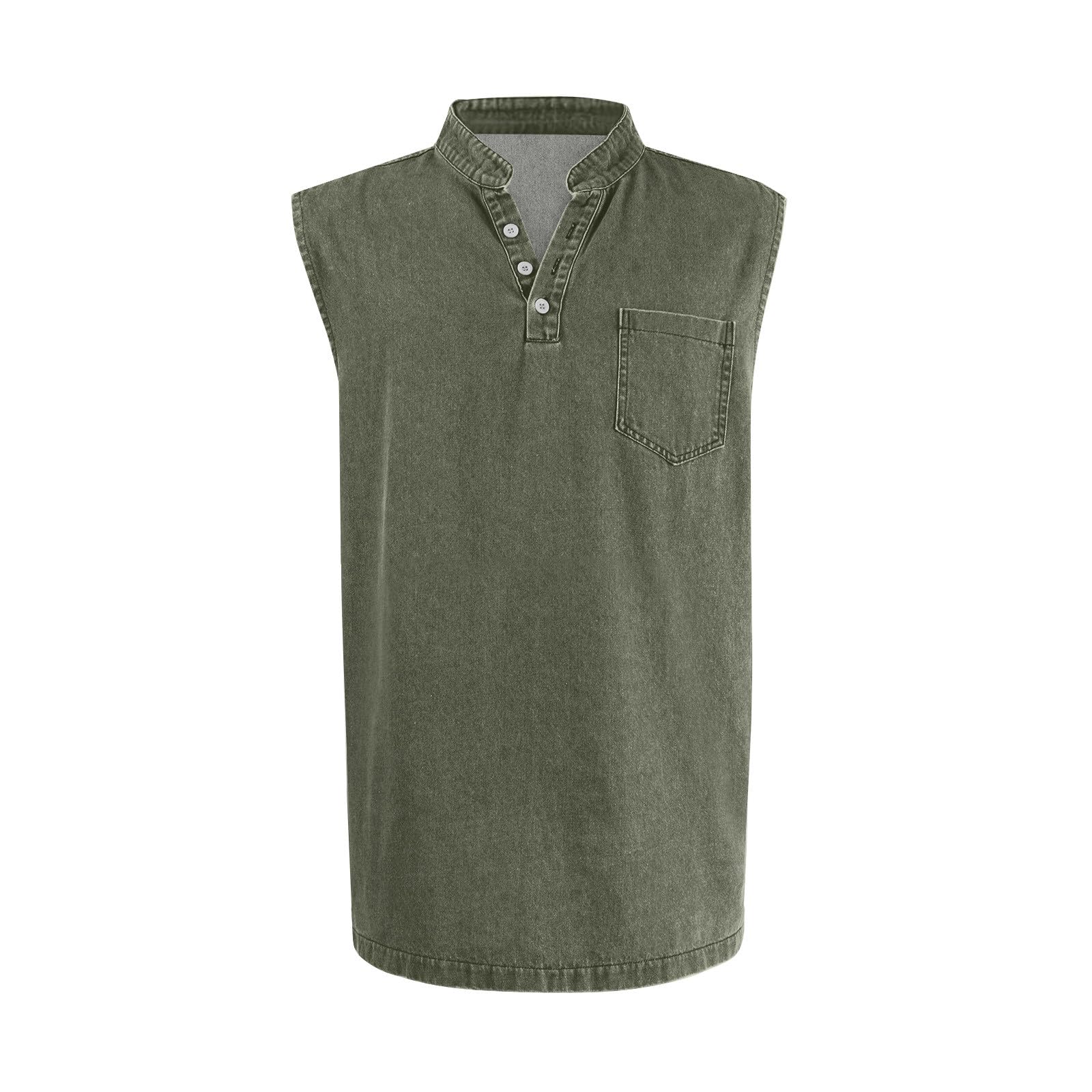 Herren Muskelshirt Knopfleiste Sport Tshirts Sommer Unterhemden Bequem Atmungsaktiv Shirts Gym Funktionsshirt Strand Tank