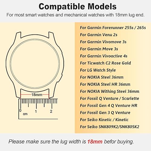 Miniatura 2 de ZPJPPLX Correa de reloj universal de liberación rápida, 0.709 in, 0.787 in, 0.866 in, acero inoxidable, correas de metal para Samsung Galaxy Watch