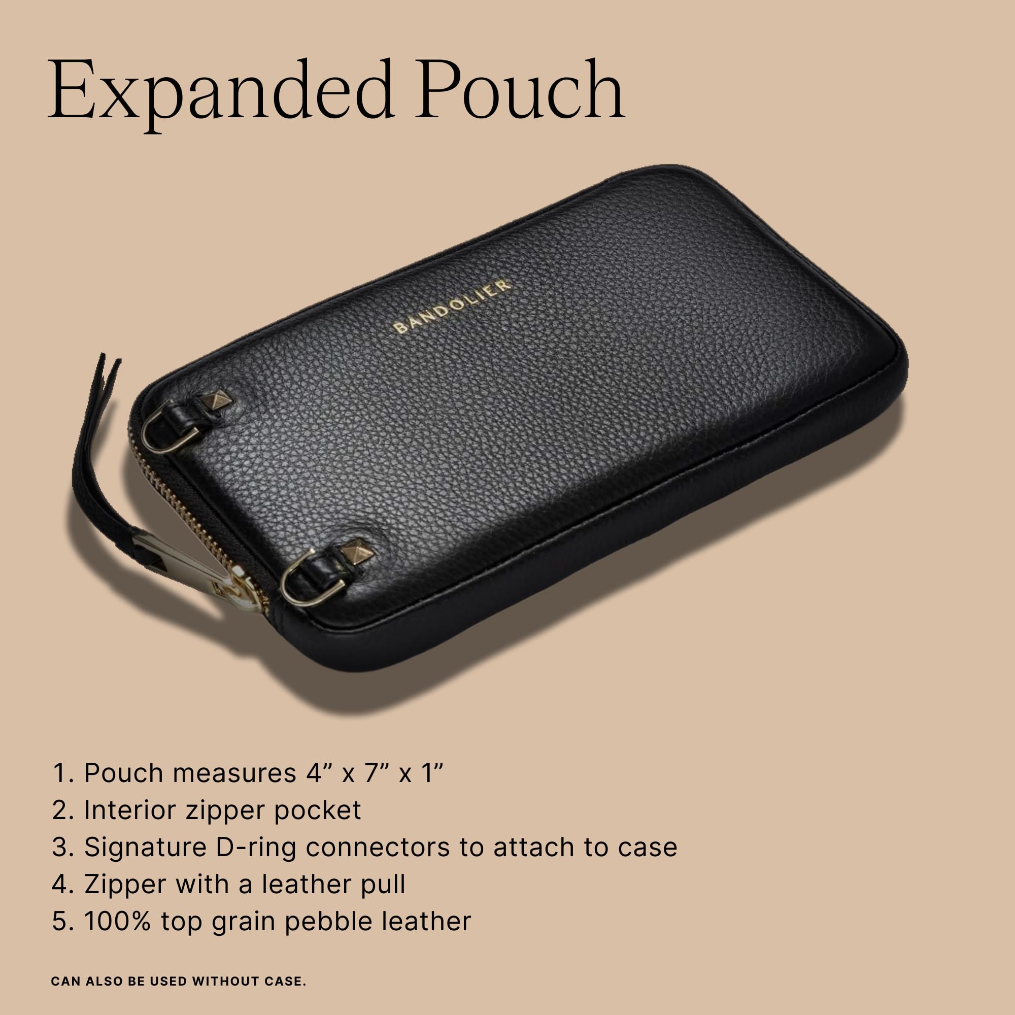 Amazon.com: Bandolier Expanded Pouch Leather Crossbody Phone Case
