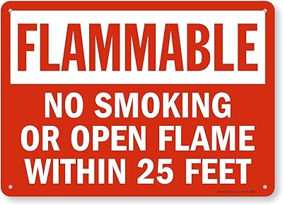 SmartSign-S-1842-25-AL Flammable - No Smoking Or Open Flame Within 25 Feet Sign By | 10