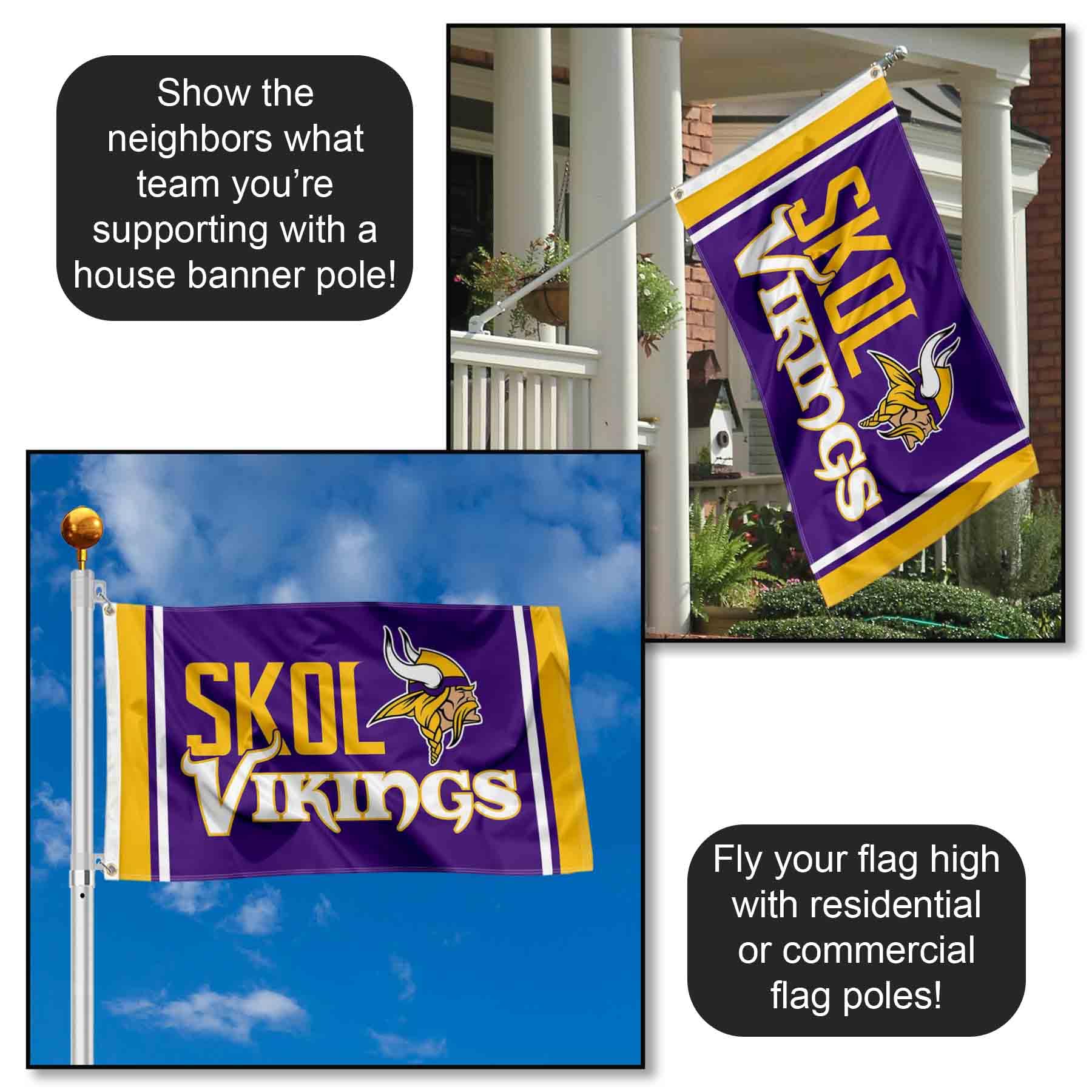 Wincraft Minnesota Vikings 3x5 Foot Flag - Officially Licensed NFL Team Flag For Indoor/Outdoor Use