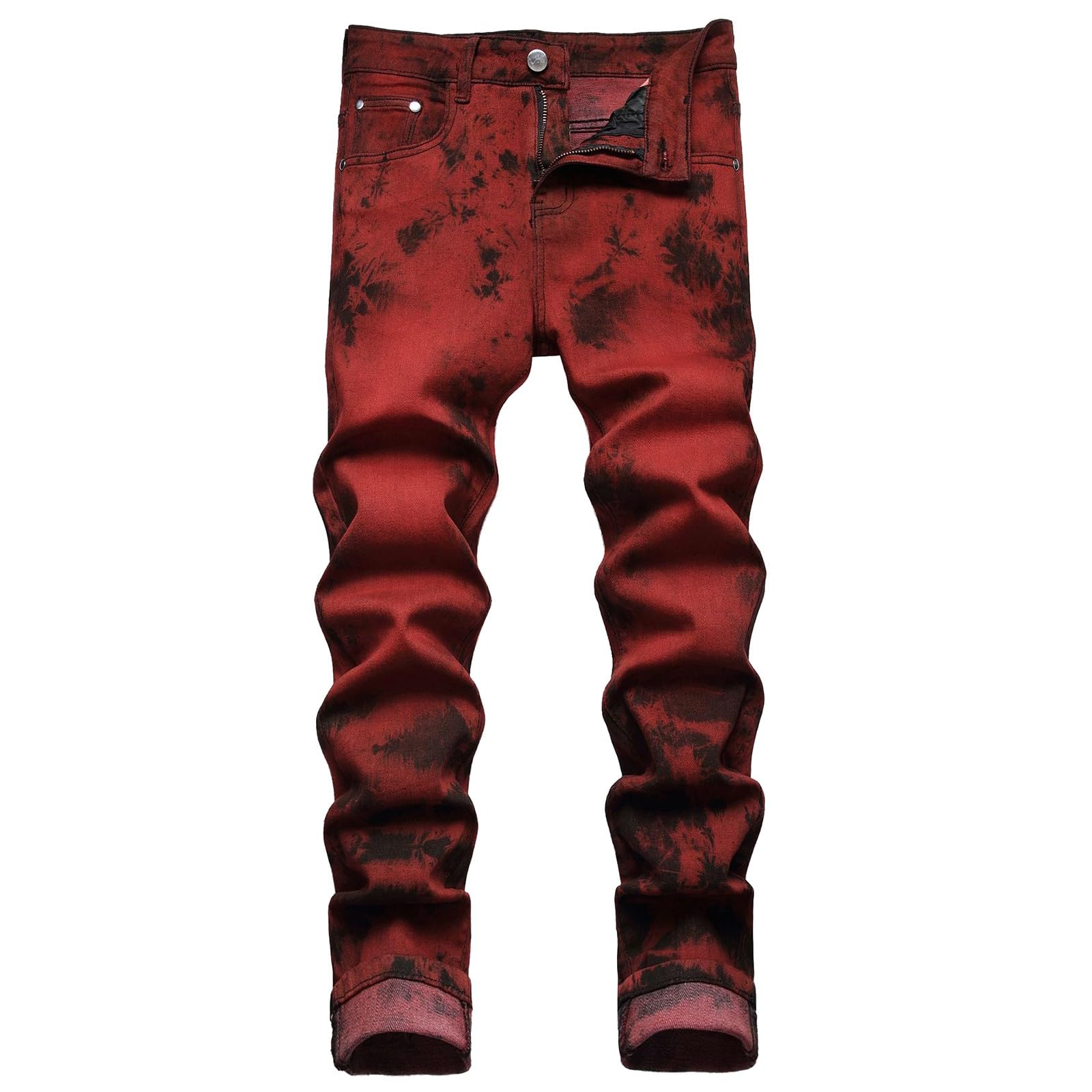 Pantaloni da uomo, casual, alla moda, elasticizzati, con stampa dritta, slim fit, comodi, in tela, da uomo