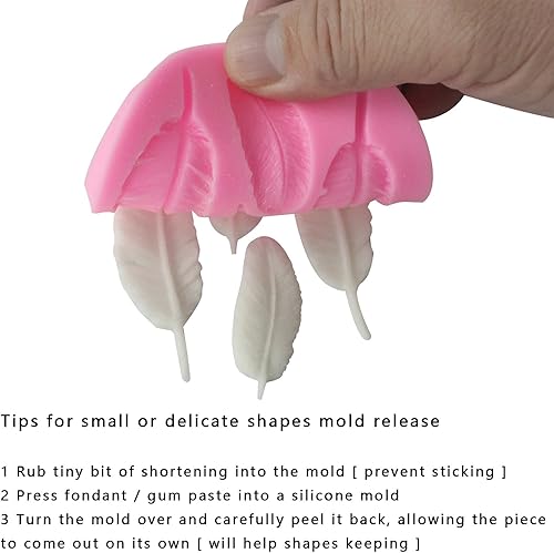 Miniatura 9 de Molde de silicona para decoración de pasteles de plumas para Sugarcraft, chocolate, fondant, resina epoxi, arcilla polimérica, fabricación de jabón