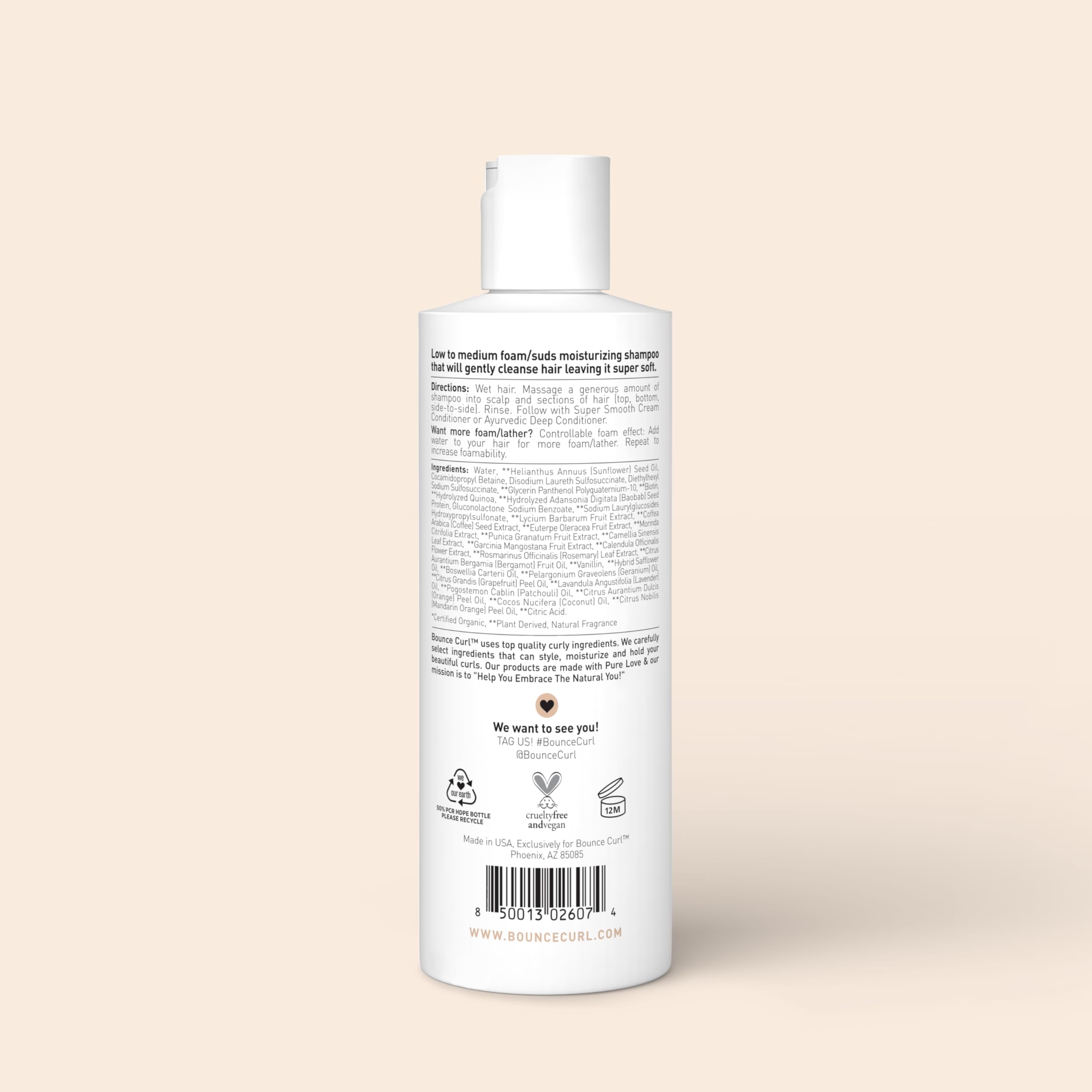 Bounce Curl Pure SIlk Moisturising Shampoo | Curly Hair Shampoo | Sulfate-Free | Curly Hair Product | 238ml
