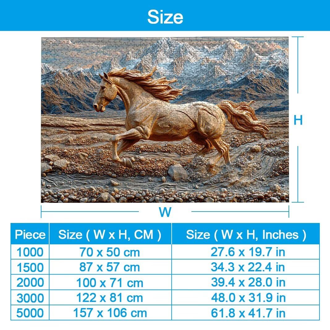 Puzzle 1500 Teile, Pferd Puzzle 1500 Teile Erwachsene für Geschenke -2950
