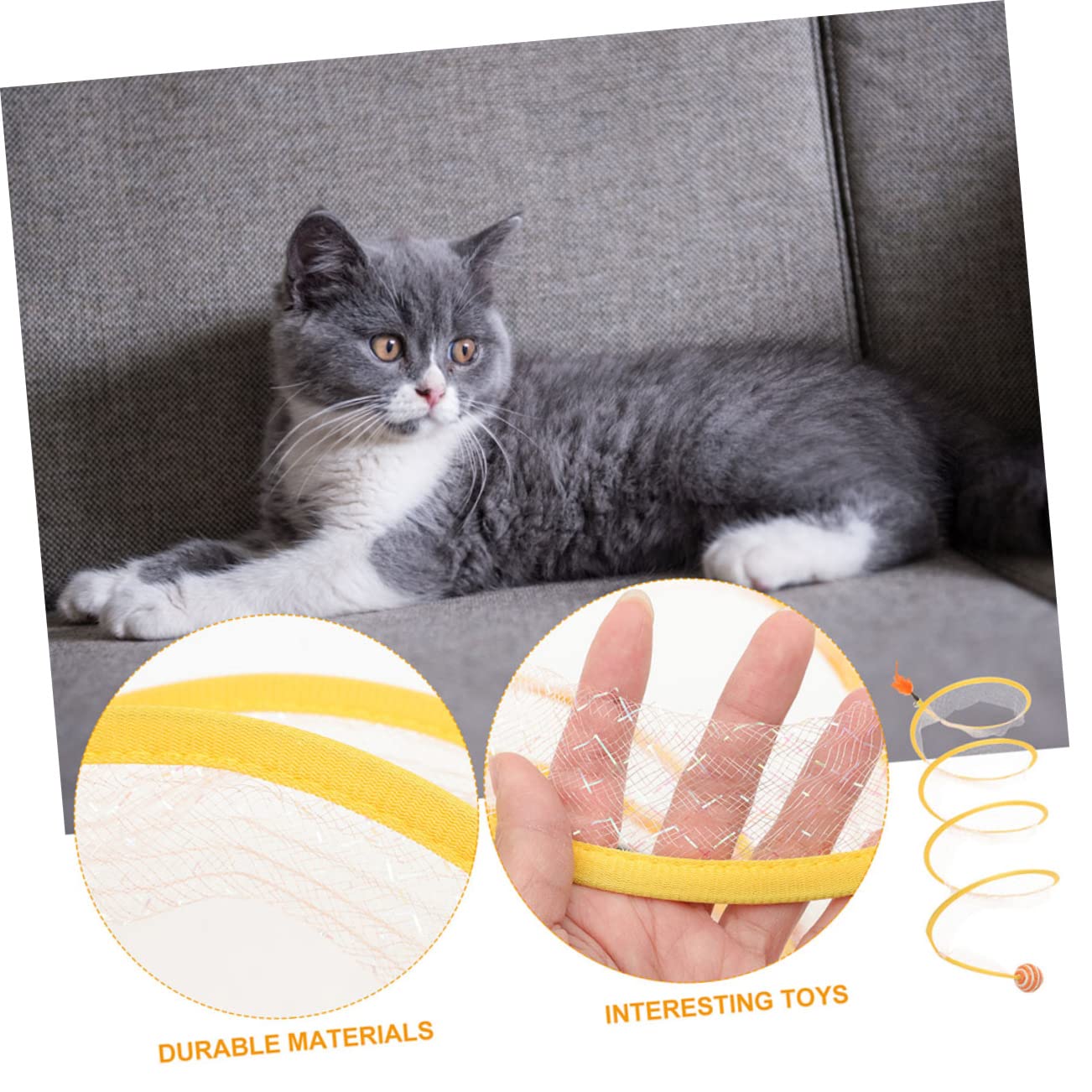SUPVOX 6pièces Tunnel De Jeu Interactif pour Chats Kit De Jouets Pliables pour Chatons Accessoires Jute Et Plumes Parfait pour Divertissement à Domicile
