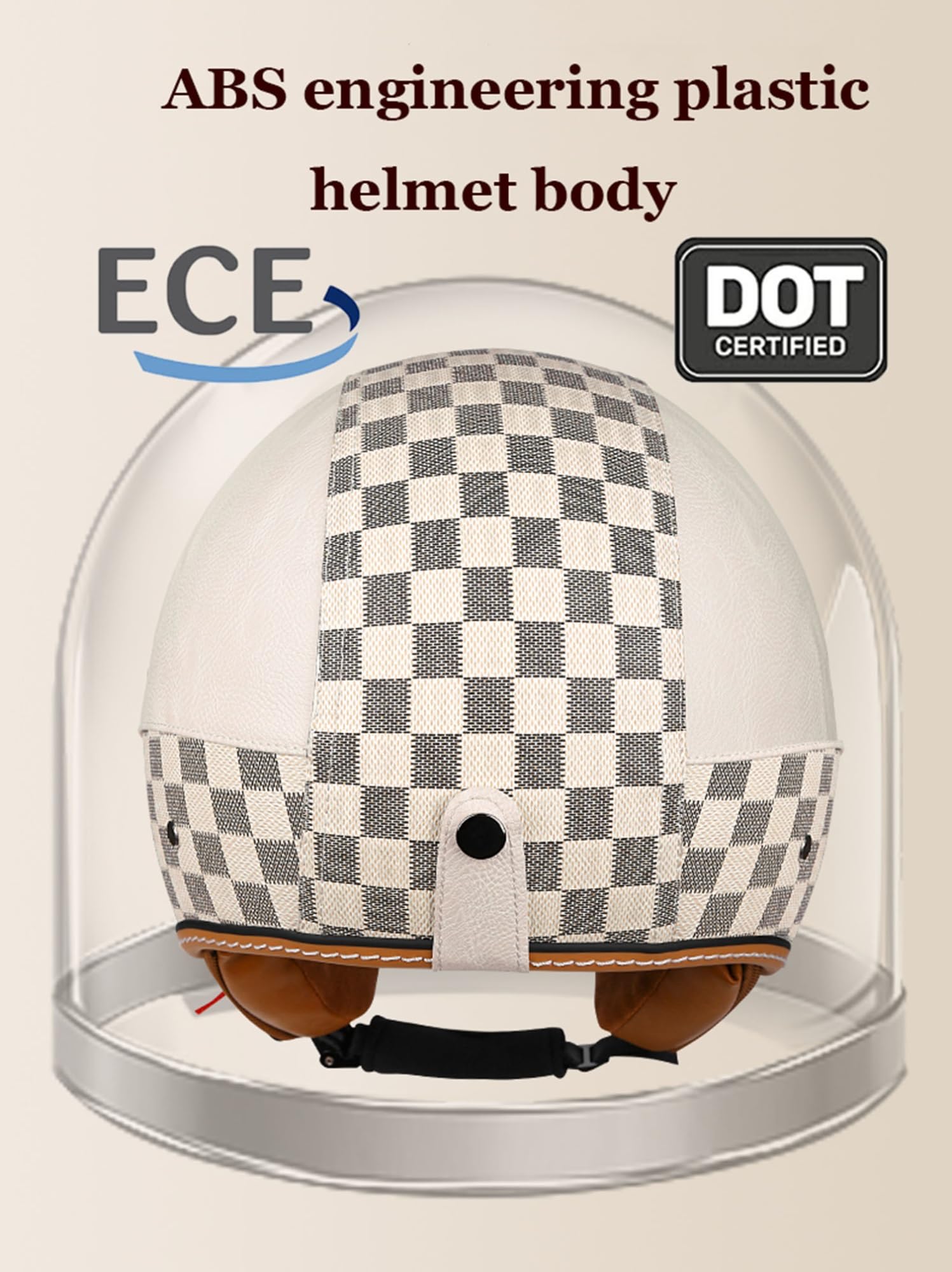 Retro 3/4 Casco Aperto Moto Mezzo Casco con Doppia Visiera Parasole, Vintage Style Caschi Jet Caschi Cromwell per Uomo E Donna Adulto, DOTECE Approvato Demi-Jet Casco da Moto(1,XL=61~62cm)