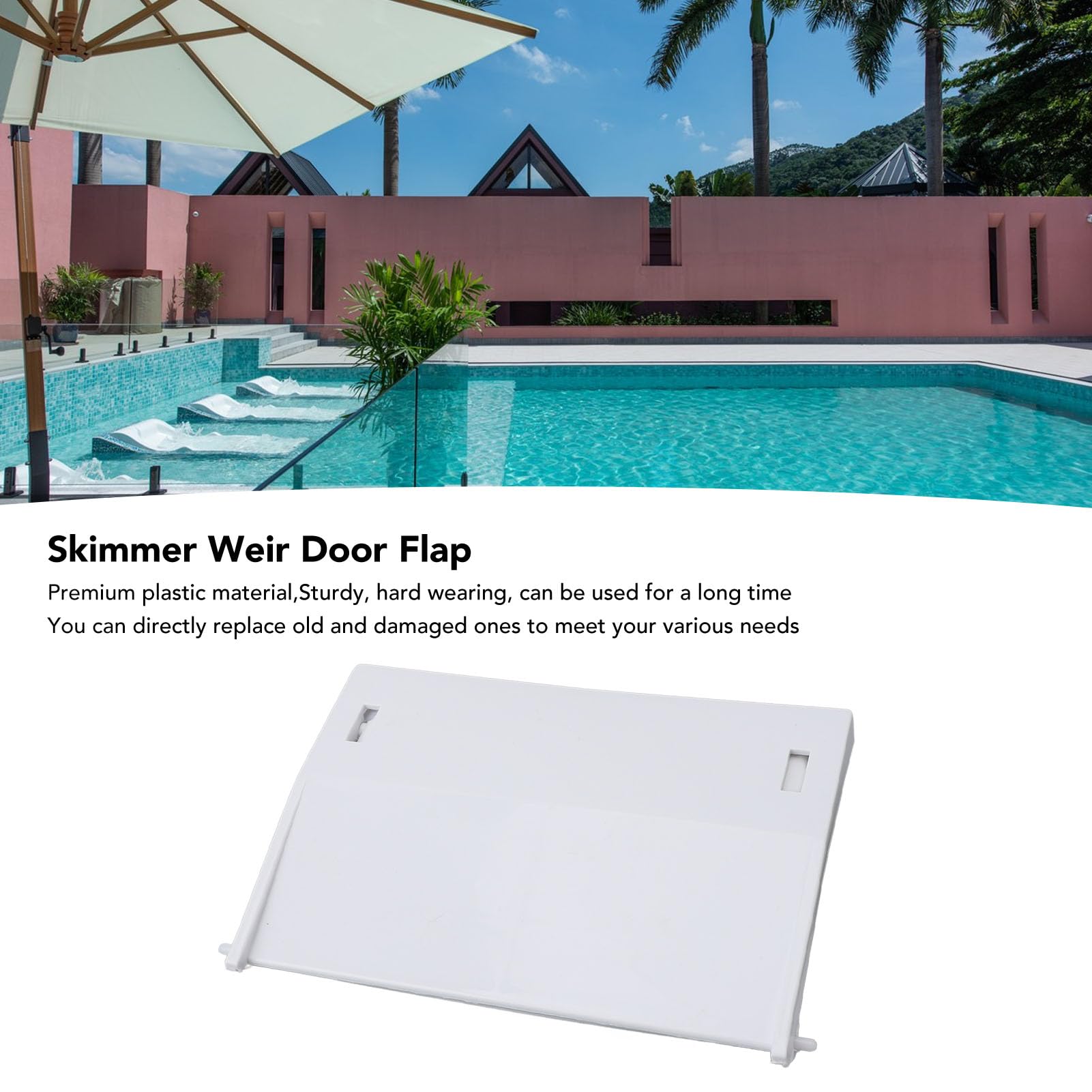 Puerta Skimmer Weir Piscina Reemplazo 210x140mm Alta Confiabilidad Plástico para 1091LX Skimmer Door Flap