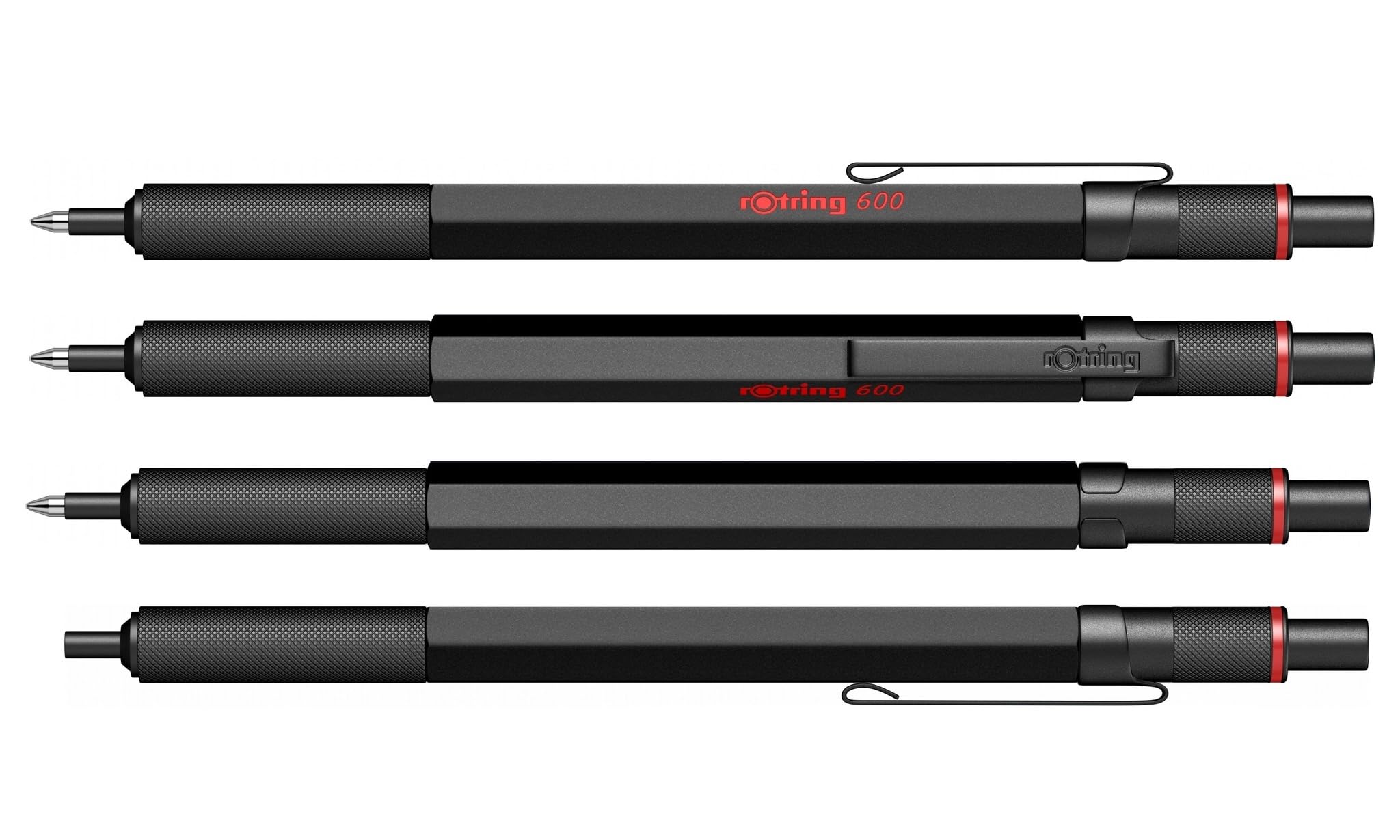 rOtring 600 Druckkugelschreiber & Druckbleistift Set mit Gravur – Premium Metall Schreibset, Personalisiert, mit Etui Geschenk für Büro, Studium & Technik (Schwarz)