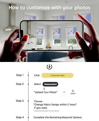 Miniatura 8 de Yoolax Persiana enrollable motorizada con imágenes persianas opacas inteligentes que funcionan con Alexa tamaño y foto personalizados persianas