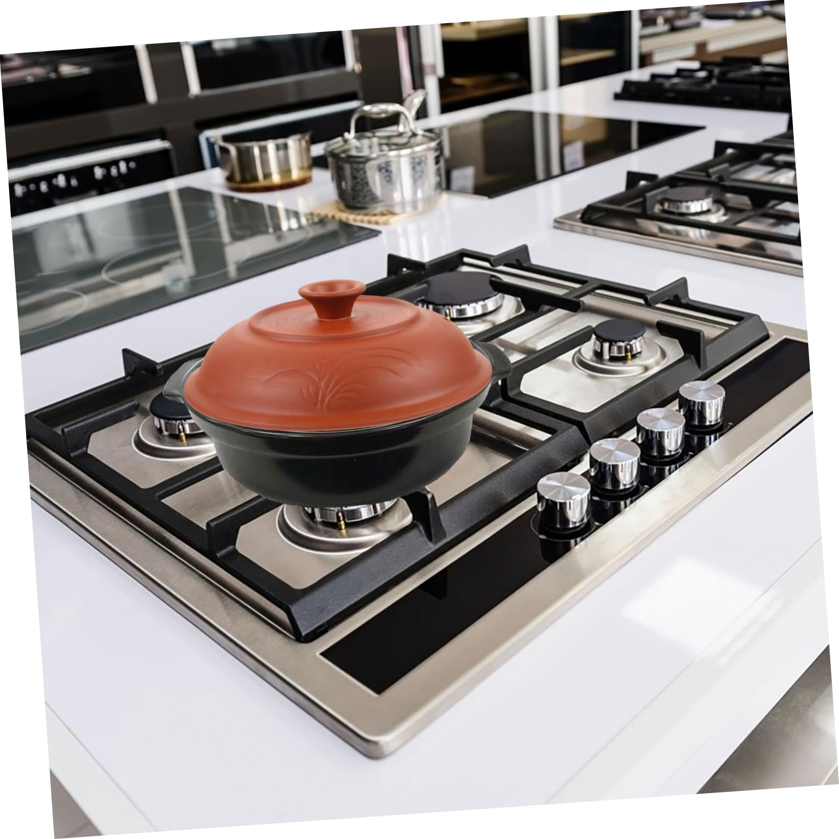 Ipetboom Coperchio per Pentola da Stufato in Ceramica Marrone 4.5-6 Litri, Accessorio Multifunzionale per Cucina Casa e Ristorante Facile da Conservare Stile Casuale