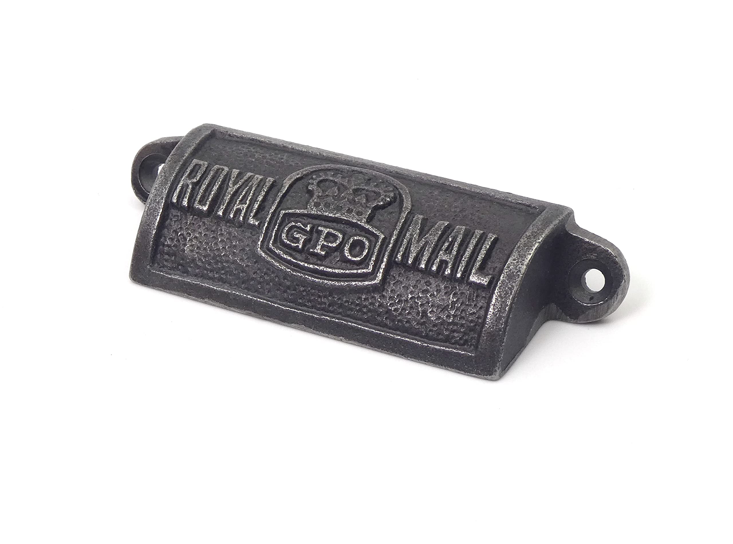 Oakcrafts - Antique Cast Iron Retro Cup Drawer Handles (Royal Mail GPO)