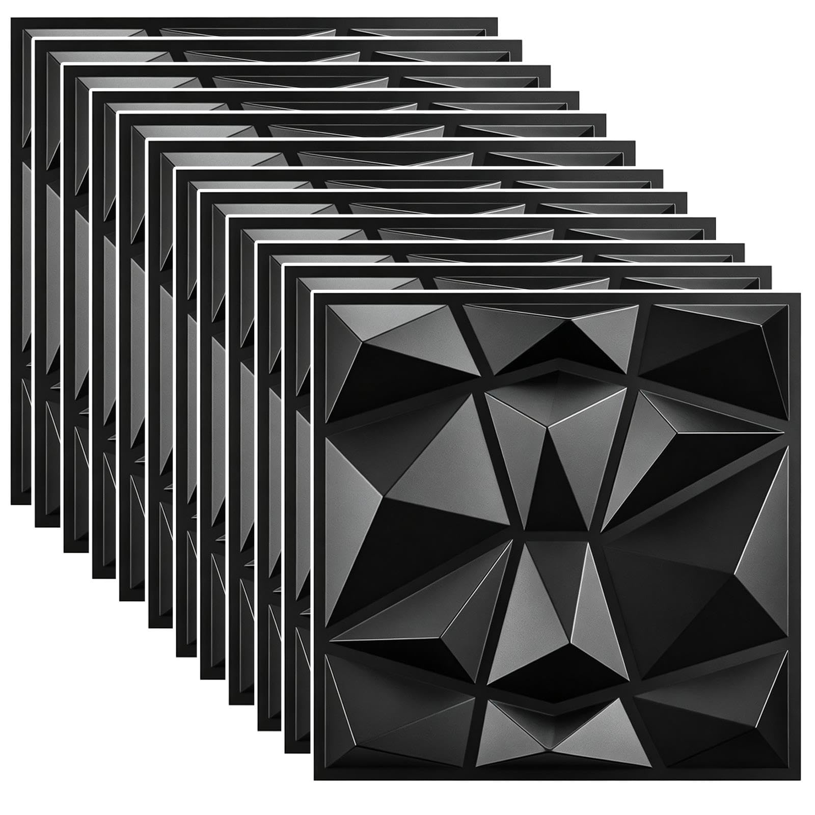 3D Wandpaneele 30x30cm, 12er-Pack, Selbstklebend, Wasserfest