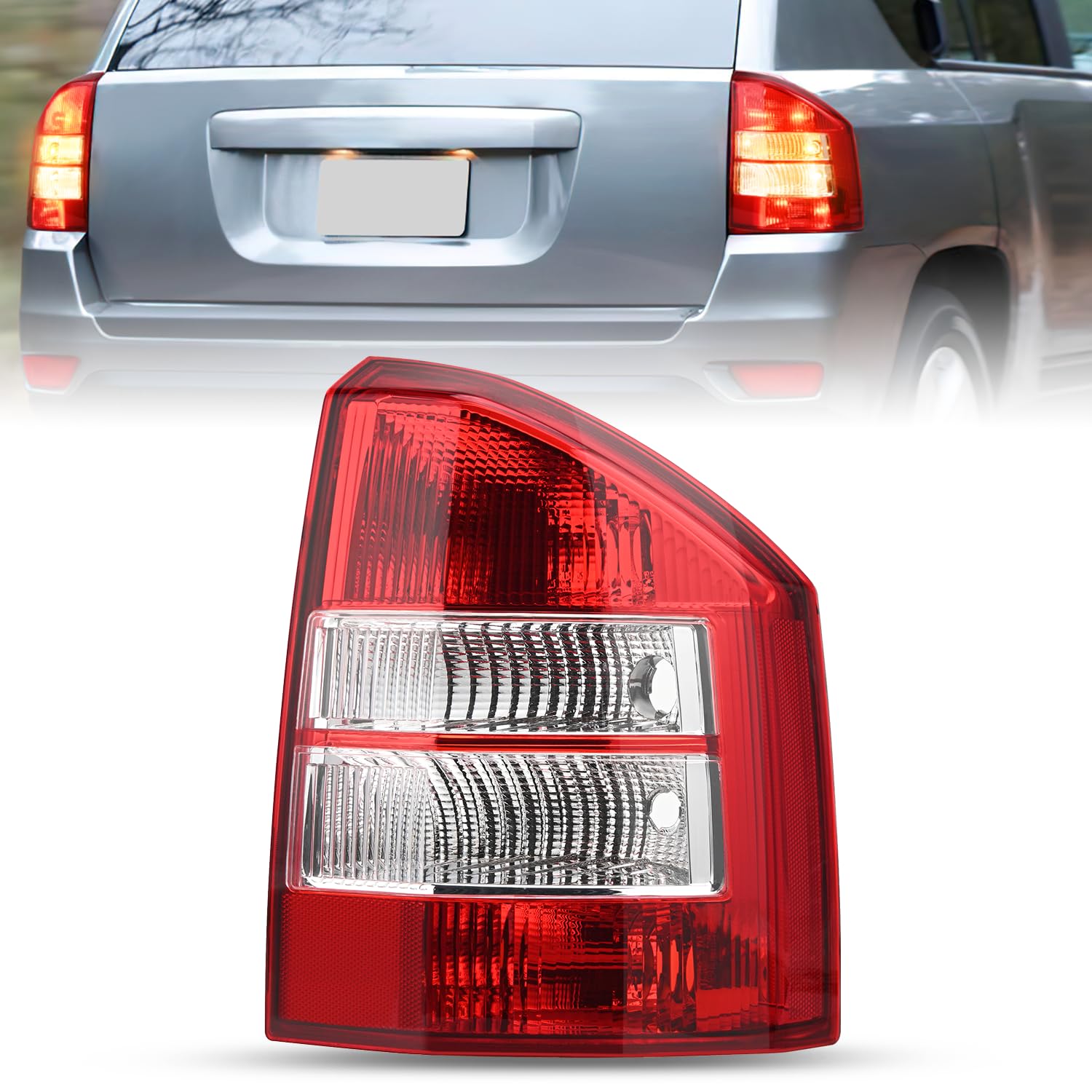 Nilight Taillight Assembly Compatible with 2007 2008 2009 2010 Jeep Compass