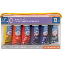 Artists Loft Basics Acrylic Paints - Assorted Water-Based, Fast-Drying, Smooth Consistency Ideal for Beginners and Craft Projects, 16 Pack