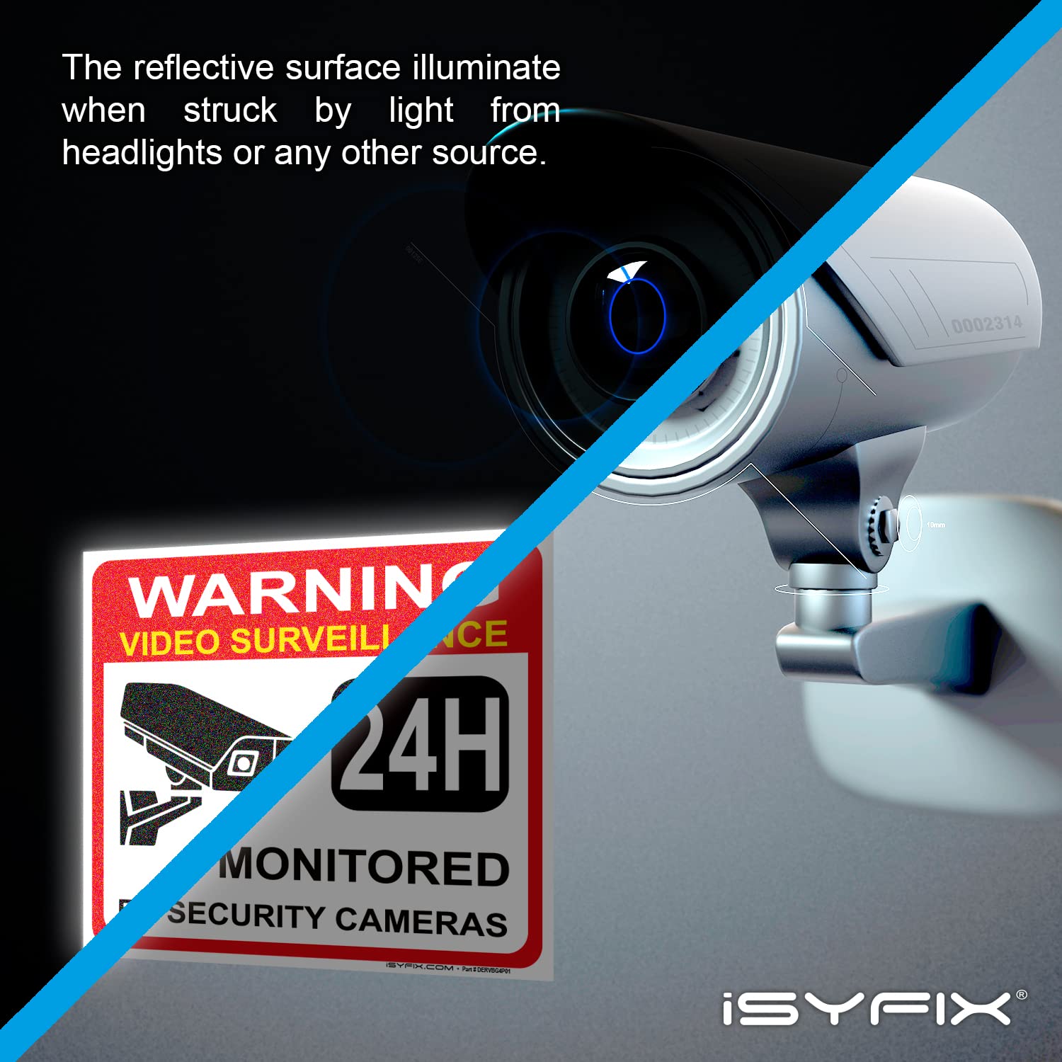 Snapklik.com : iSYFIX Video Surveillance Warning Sign Sticker - 4 Pack ...