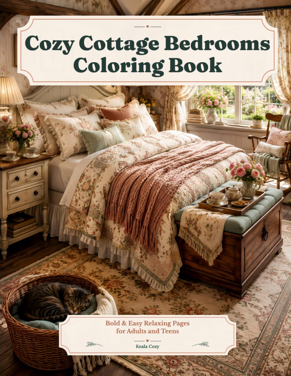 Cozy Cottage Bedrooms Coloring Book: Bold & Easy Relaxing Pages for Adults and Teens (Koala Cozy Coloring Collection)