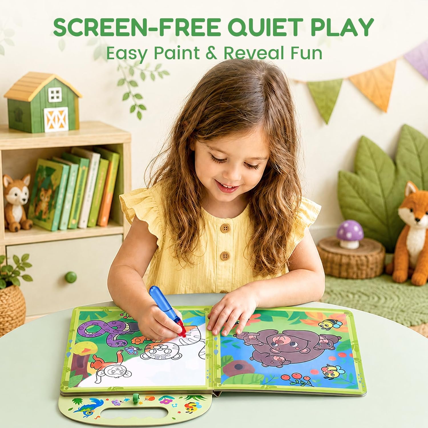 JoyCat Forest Water Coloring Book for Toddlers 3-5, 13 Pages, No-Mess image 4