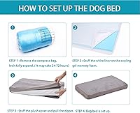 Vista 4 de Cama ortopédica de espuma viscoelástica para perros, camas refrescantes para perros extragrandes, cama impermeable para mascotas para jaula con Tela