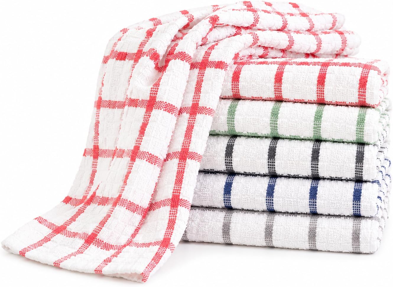 Kitchen Terry Tea Towel 100% Pure Cotton Absorbent Long Lasting Soft Touch Dish Towels, Tea Towels, Bar Towels (Pack of 4)