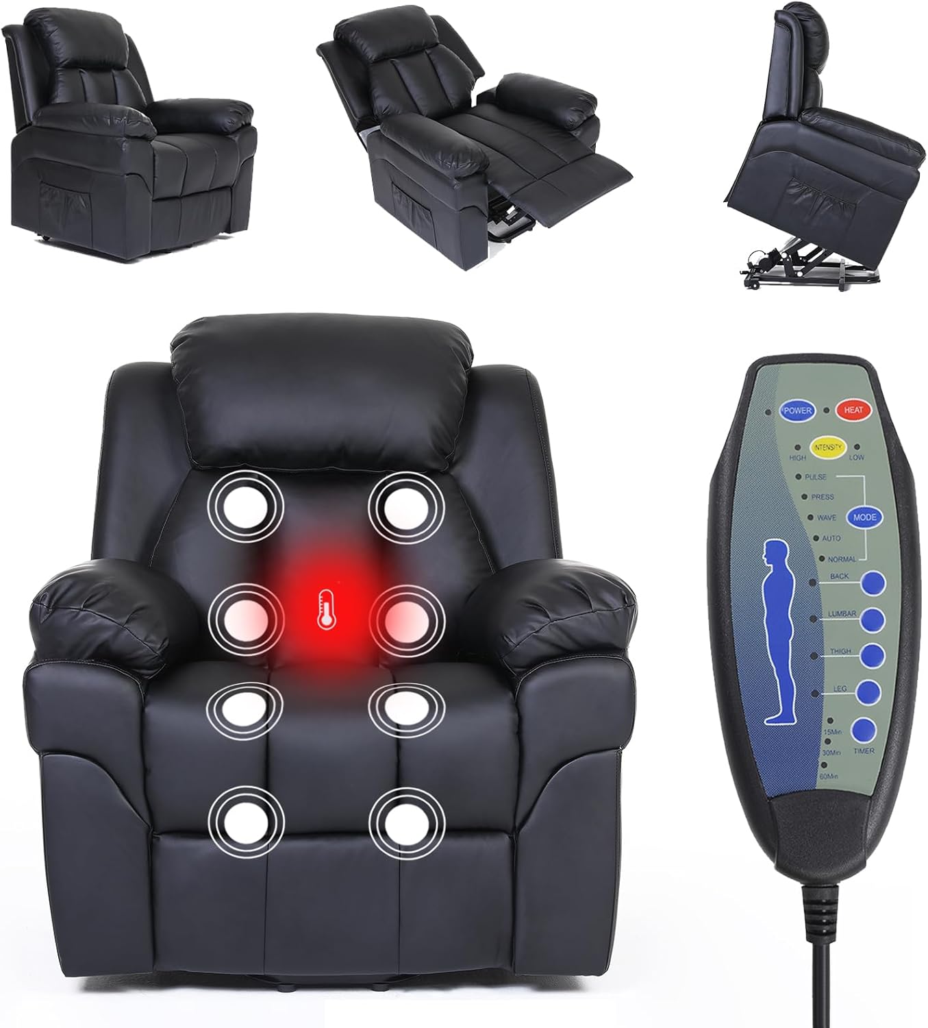 Power Lift Massage Recliner Chair, Electric Lift Massage Armchair Chair
