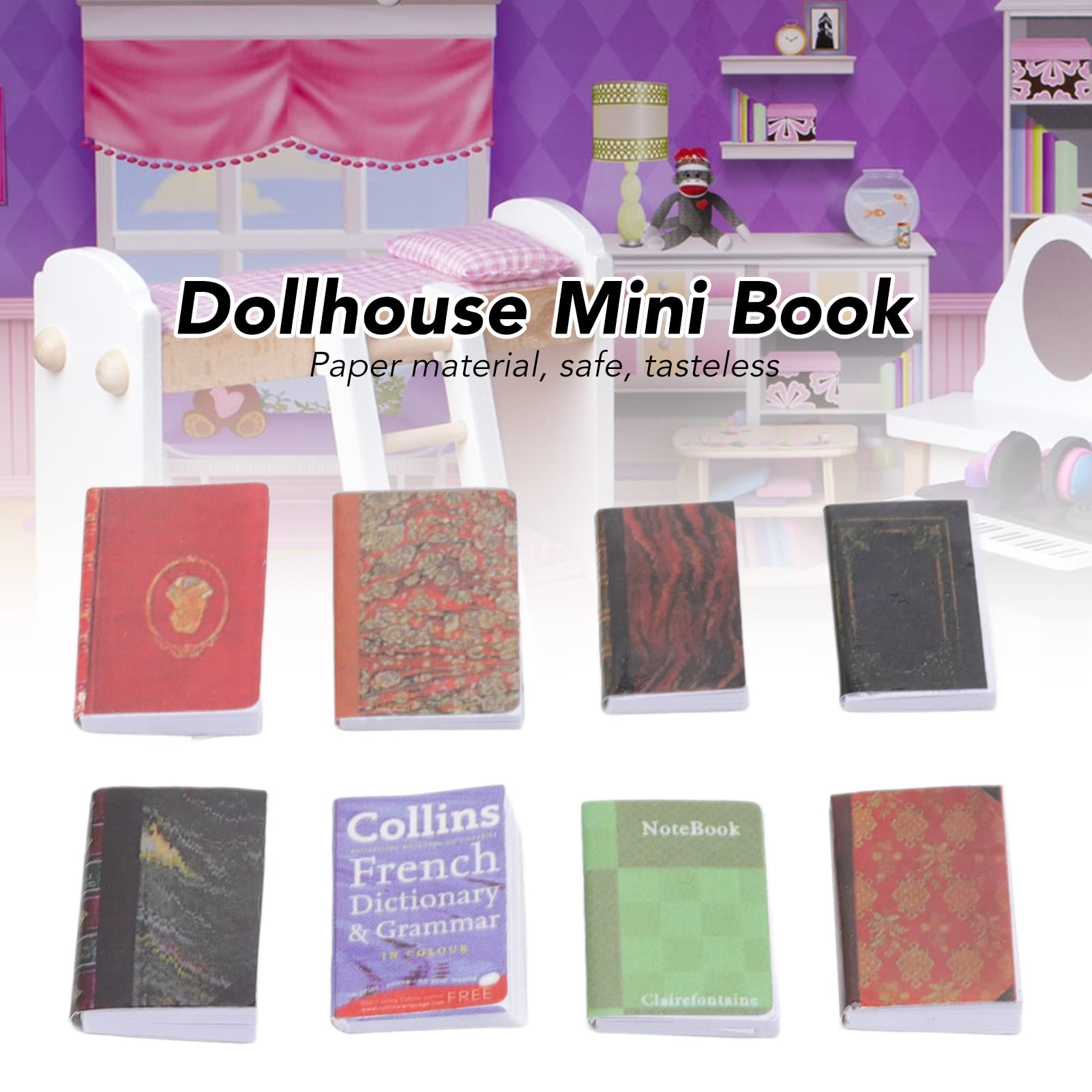 Set De Miniatura Para Casa De Muñecas – 4 Libros + 2 Portapapeles + 13 Crayones 1:12, Accesorios Escolares En Miniatura
