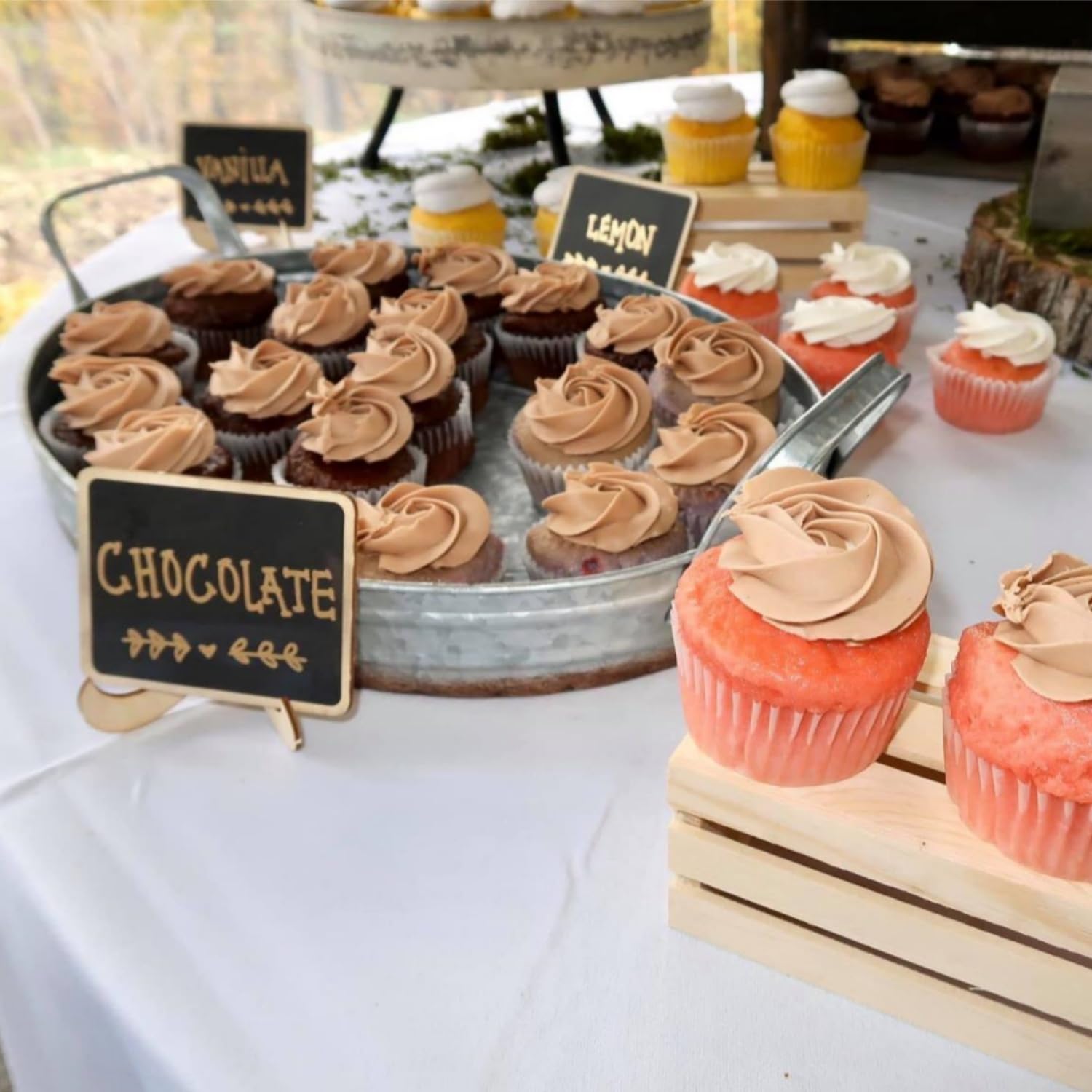 Mini-Kreidetafeln aus Holz, für Lebensmittel, Tischkarten mit Staffelei-Ständer, kleine Kreidetafeln für Buffet-Tischschilder, Geburtstagsfeiern, Bäckerei-Nachrichtenbrett, Schilder, 20 Stück