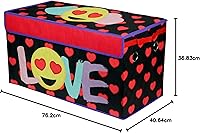 Vista 95 de Idea Nuova Cocomelon - Baúl plegable de almacenamiento de juguetes para niños, duradero con tapa