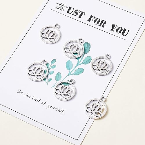 Miniatura 6 de Craftdady - Dijes de plata tibetana para hacer joyería, collares, pulseras, aretes, plata, X-TIBEP-5354-AS-LF-Craftdady