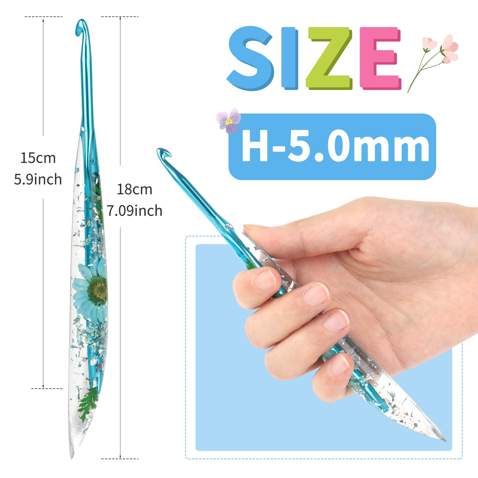 Coopay sprankelende bloemenharshaalnaalden, 6,5 mm
