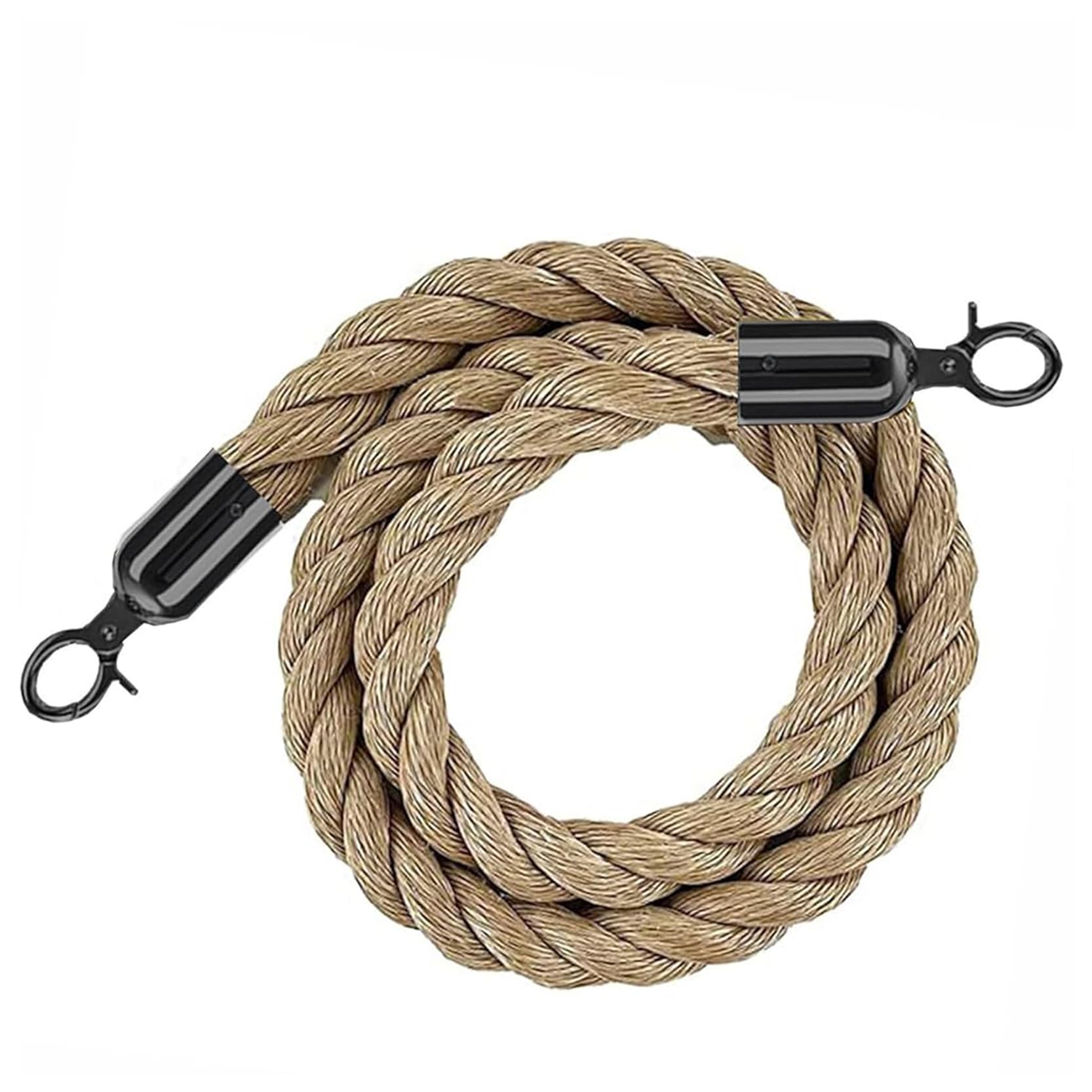 Corde de poteau en chanvre tressée de 274cm avec mousquetons pour barrière de guidage