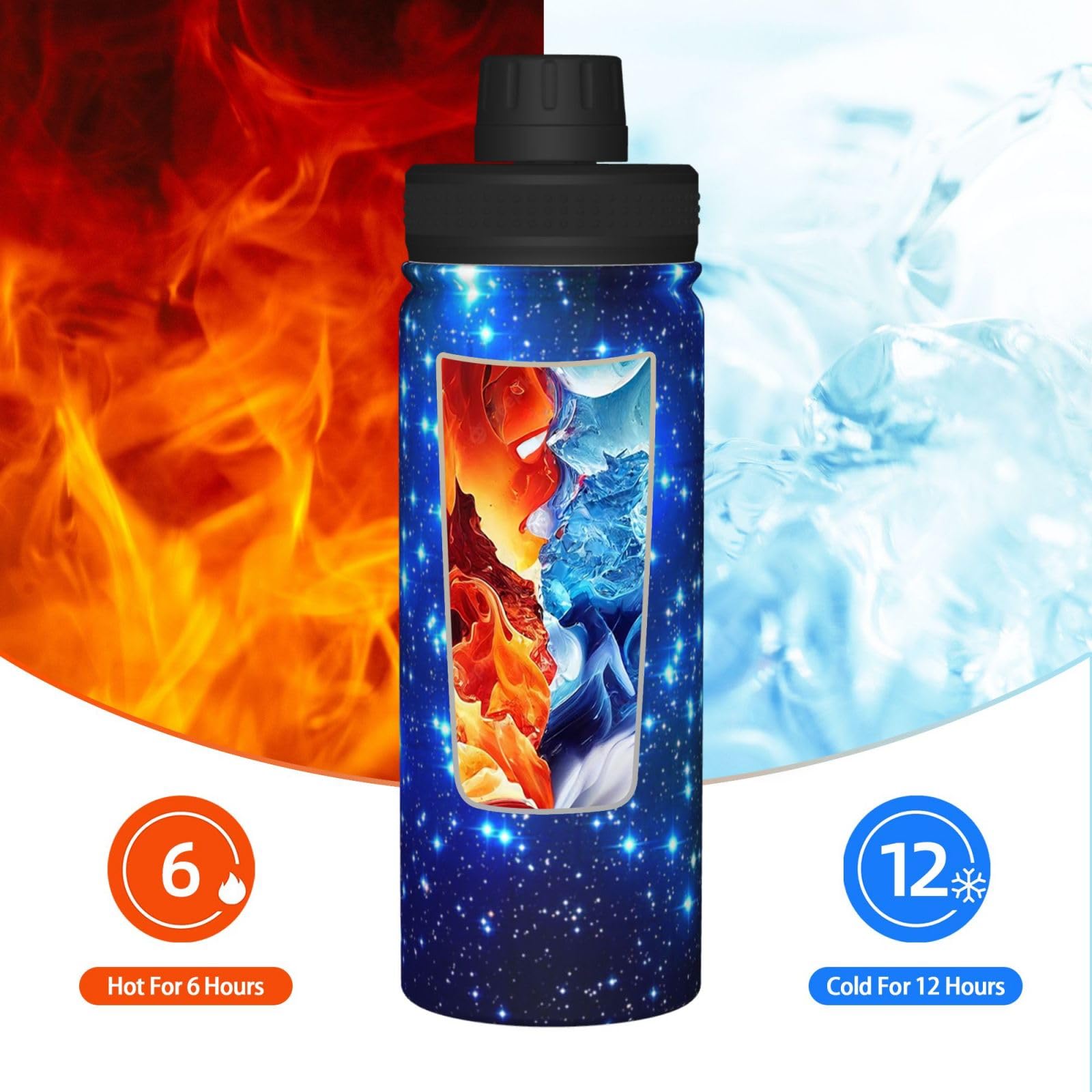 Galaxy Stars Print Wasserflasche Edelstahl Isolierflaschen 530 ml Sport Wasserflaschen für Männer Frauen
