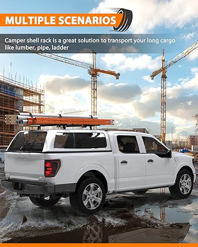 Miniatura 7 de Tapa de camión de 55 pulgadas y escalera de techo ajustable para kayak canoa tubería de madera (carga máxima de 500 libras)