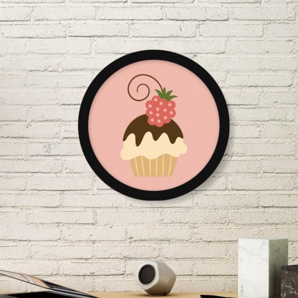 Cadre photo rond en bois cadeau original peinture crème glacée chocolat